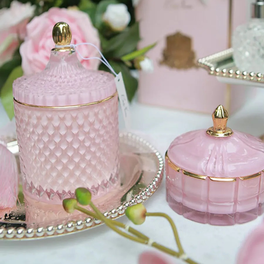 Ароматическая СВЕЧА БОЛЬШАЯ ART DECO Pink Champagne с кистью Cote Noire 500  г купить в Москве и СПб| Ароматические свечи в интернет-магазине